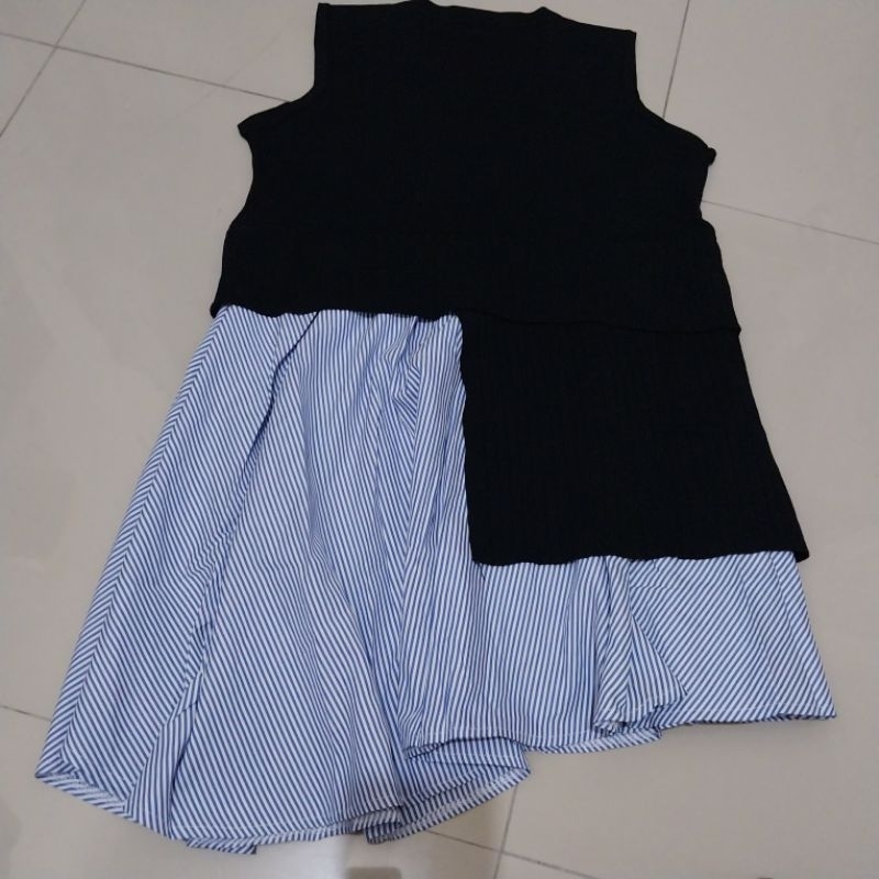 Knit cotton tunik dress ala sacai nagita