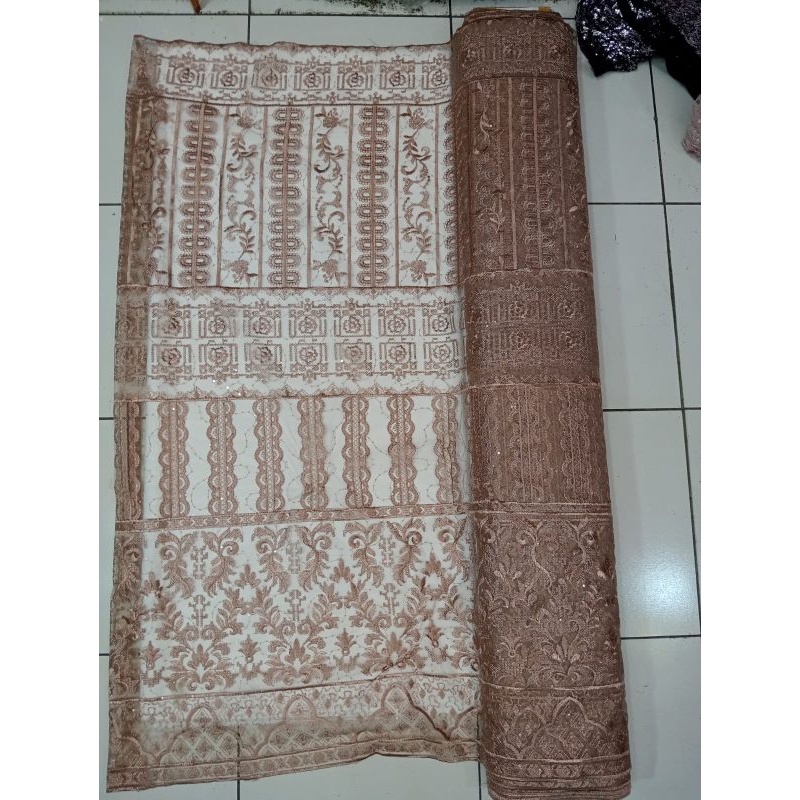 BAHAN KAIN TULLE SAPTO BRUKAT PAYET