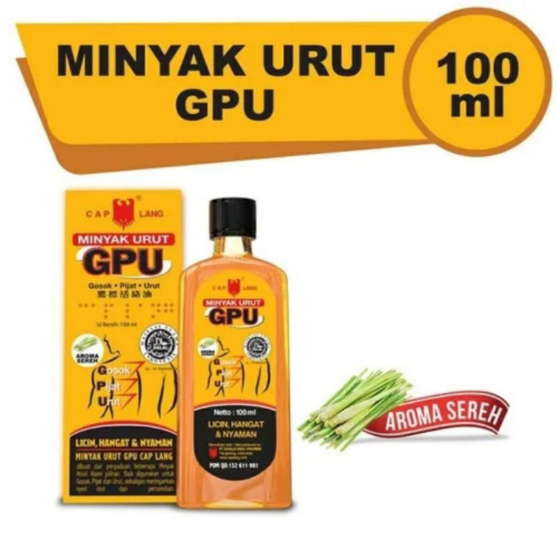 Cap Lang Minyak Urut GPU 100ml - Minyak Sereh