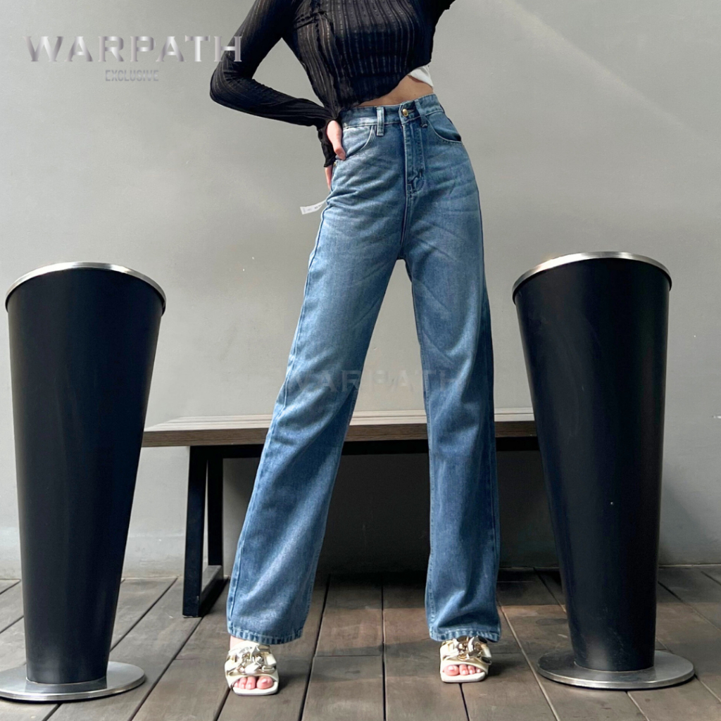 WARPATH -  Celana Jeans Highwaist Straight Kulot Loose Jeans Swaggy Varian Denim Pants Wanita