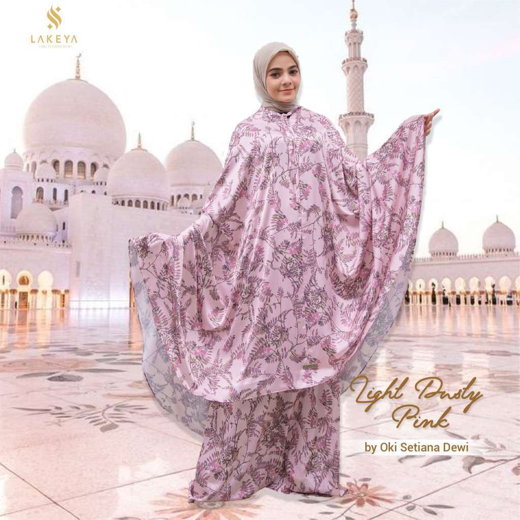 MUKENA LAKEYA ALLOVER DOVE SERIES LIGHT DUSTY PINK ALLSIZE