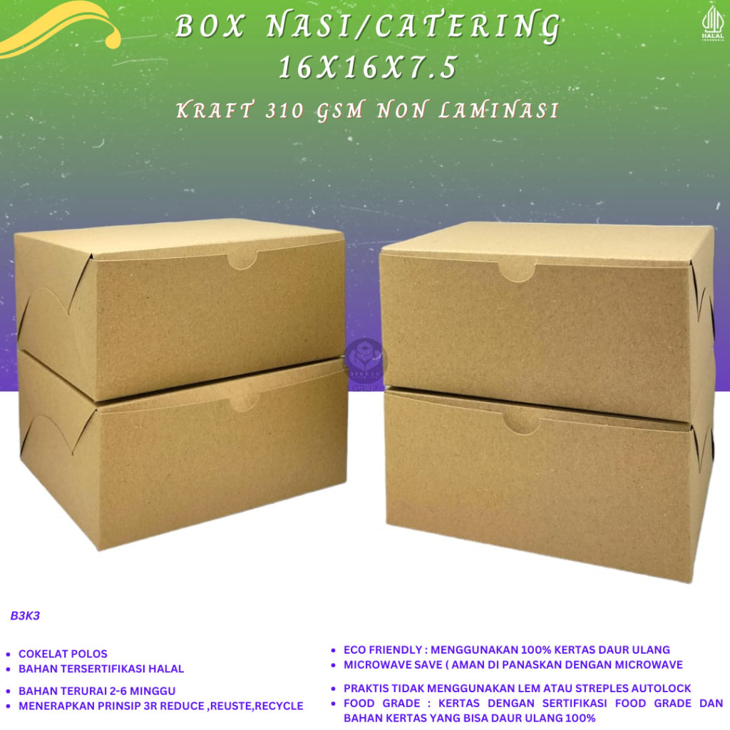 Box Catering Dus Snack Dus Nasi Dus 16x16 (B3K3-16X16X7.5)