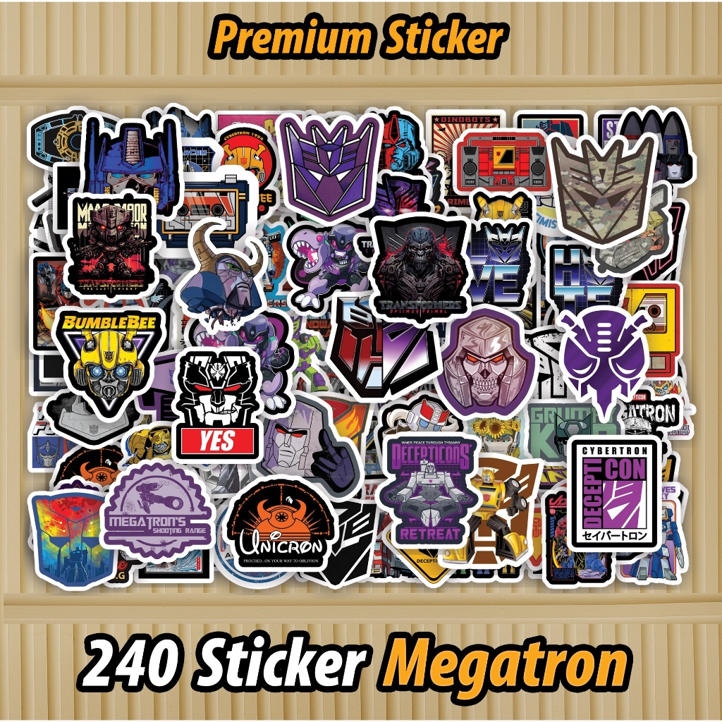 

240 PCS Sticker Megatron Transformers Waterproof sudah di Cutting