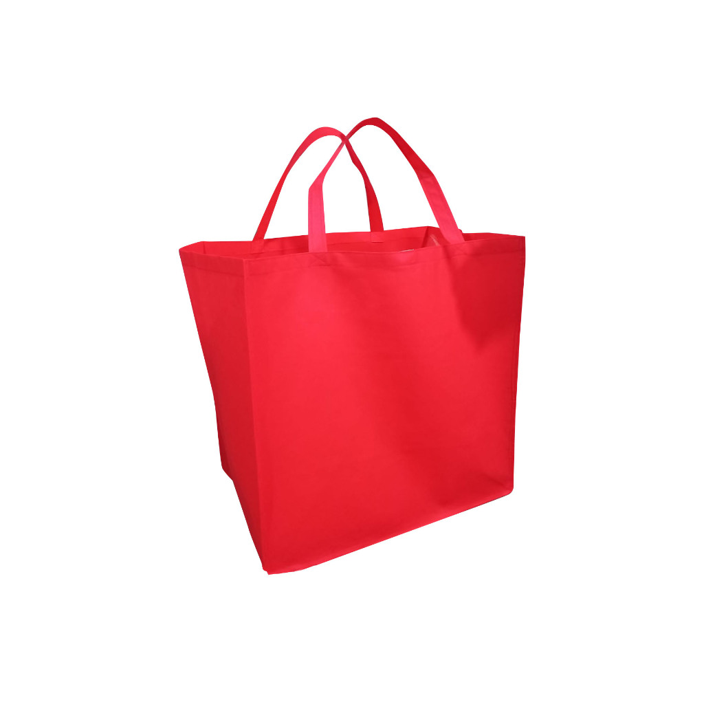 

Tas Kain Spunbond Size Super Jumbo 50x30x50 bahan Furing GSM 100 Goodie Bag Custom Jahit sponbon
