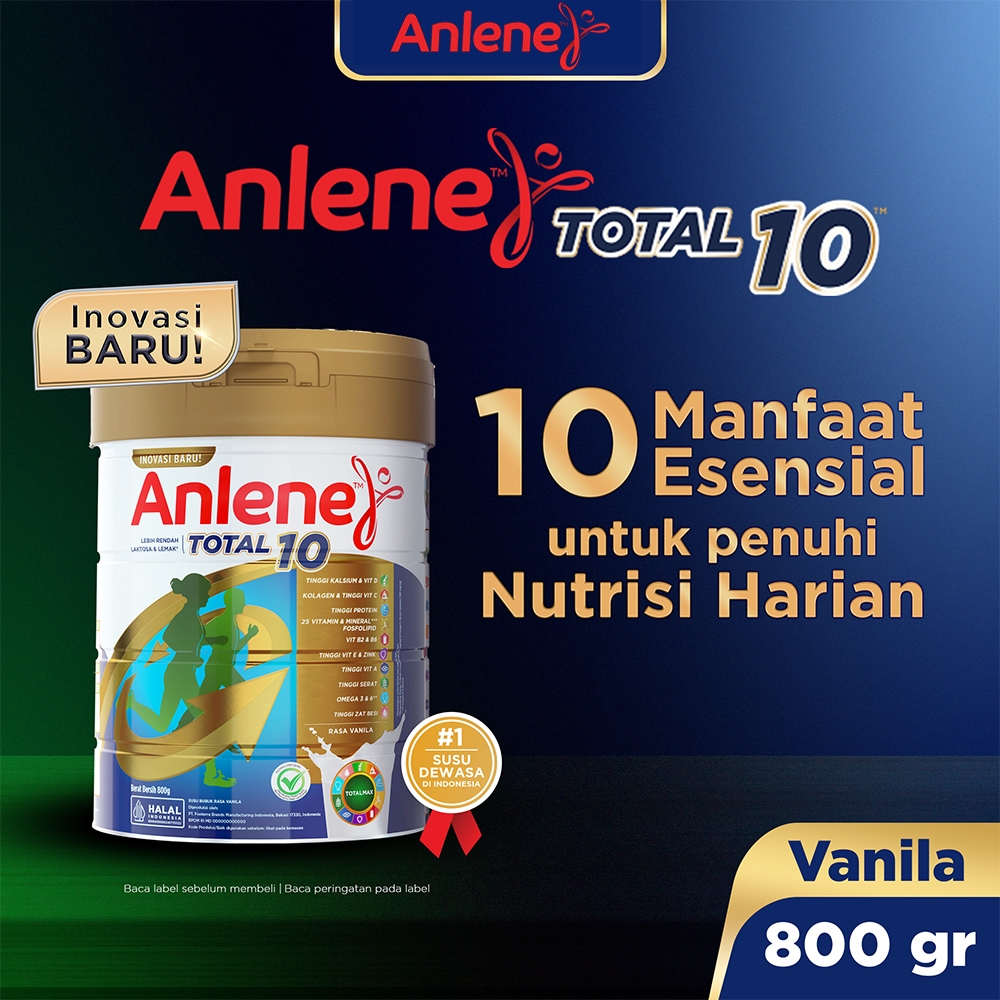 

Anlene Total 10 800g - Anlene Susu Bubuk Dewasa ukuran 800 gr