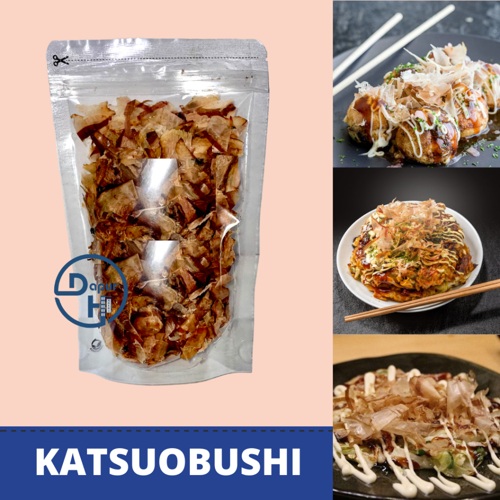 

KATSUOBUSHI Bonito Flakes 50 g Halal │ Taburan Takoyaki Katsuo Bushi Serutan Ikan Cakalang--