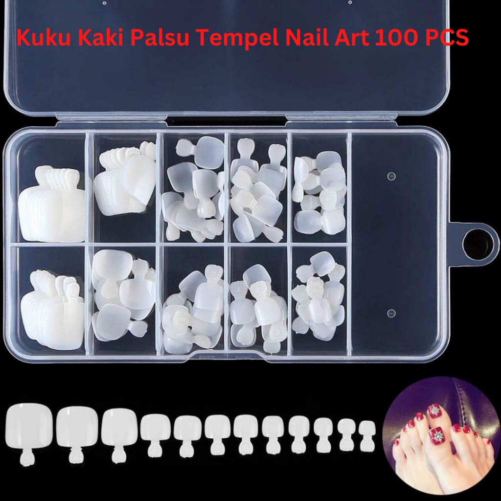 Kuku Kaki Palsu Tempel Nail Art 100 PCS