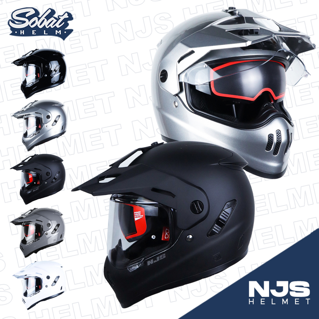 BOSHELM Helm NJS S-Cross Solid Helm Full Face SNI