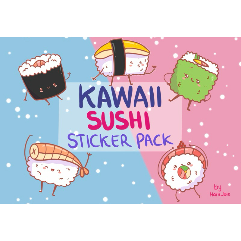 

Digital Sticker Cute Colorful, Kawaii Sushii Sticker