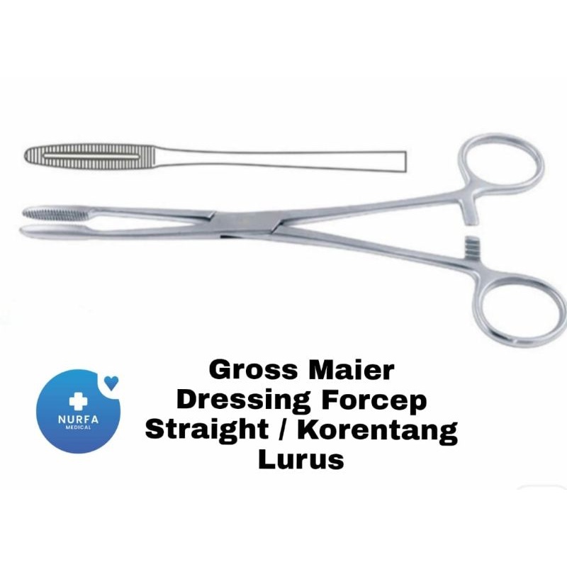 Gross Maier Dressing Forcep Straight / Korentang lurus