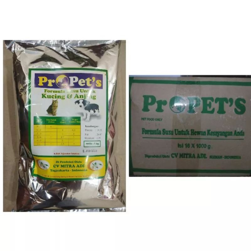 

Susu Propets & Kitty pets Kucing Anjing kemasan Besar +-1kg Semua Hewan Bisa (Bonus Anduk kecil MicroFiber)