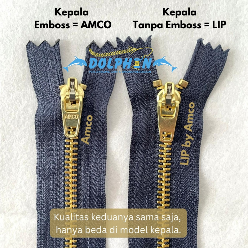 [LUSINAN] Resleting Celana Jeans 10 cm AMCO ZIP Kepala LOCK / Rit Sleting Zipper Levis