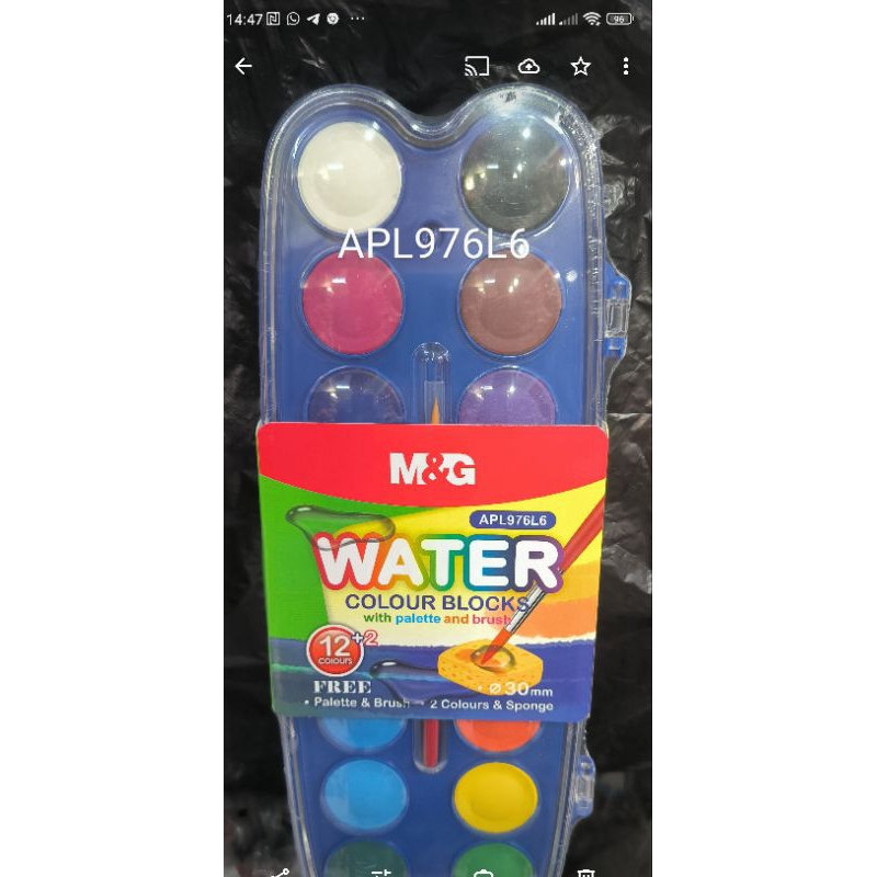 

cat air lukis M&G water colour APL976-3 , APL976L4 , APL976L6 , APL976L7 cat air warna