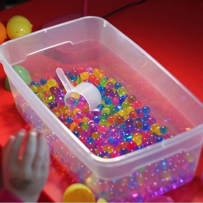 mainan rendeman / water beads / hydrogell / hidrogel orbis mainan bola kembang kena air, Crystal bal