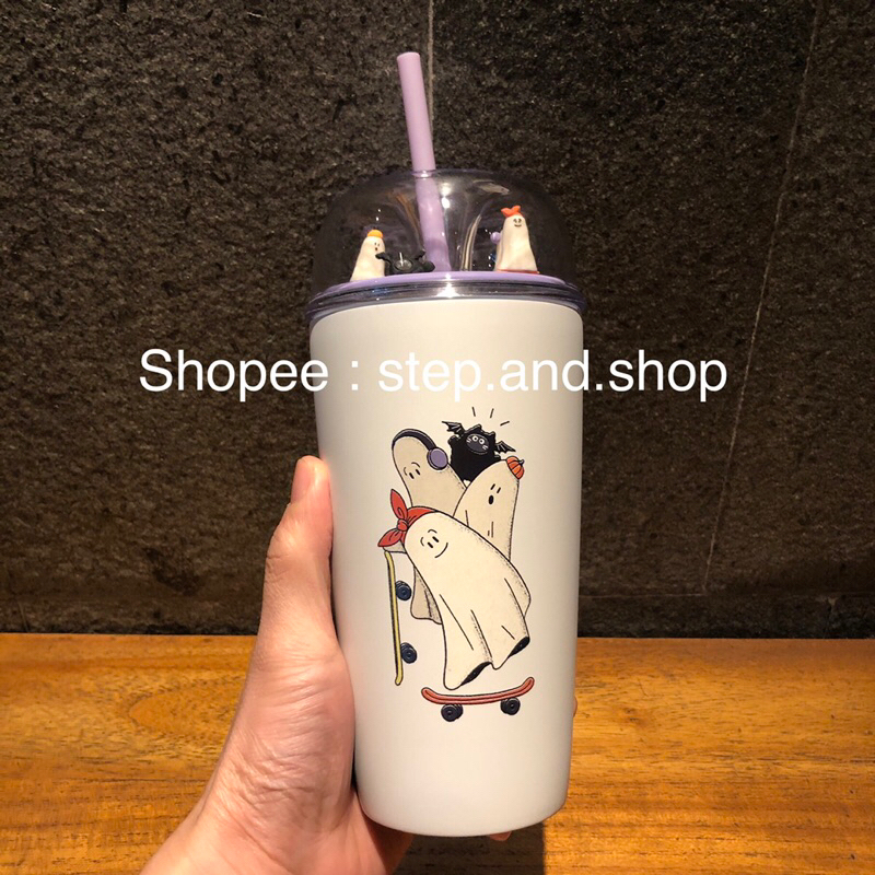 Starbucks Tumbler Stainless Dome Lid Glow In The Dark - Halloween 2023 - Limited Edition