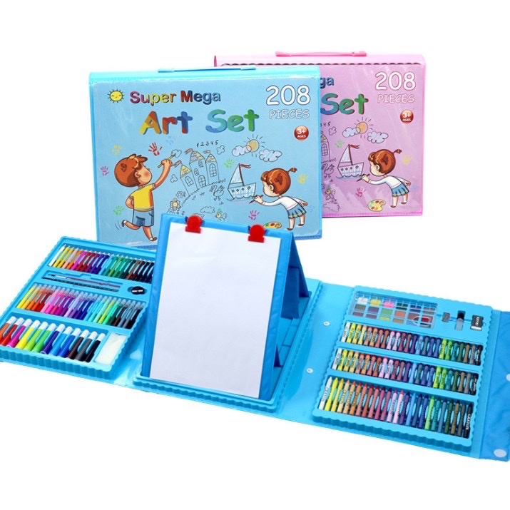 

Super Mega Art Crayon set 208 Pcs crayon set Spidol warna set Cat air set Pensil warna set pastel Minyak Set alat melukis gambar Set Drawing Koper Gulali - Set Alat Gambar Anak Crayon Gambar Pensil Warna 208 Buah Art Set