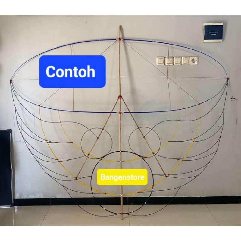 RK 1paket Fiber kaku untuk sayap layangan 4batang sudah termasuk sambungan, stik piber sayap