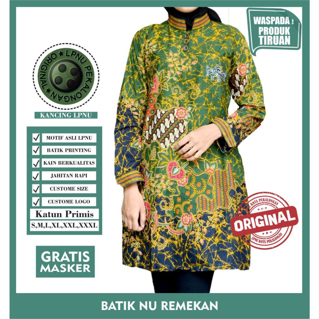 Blus batik NU Remekan Blus batik wanita nu Blus remekan