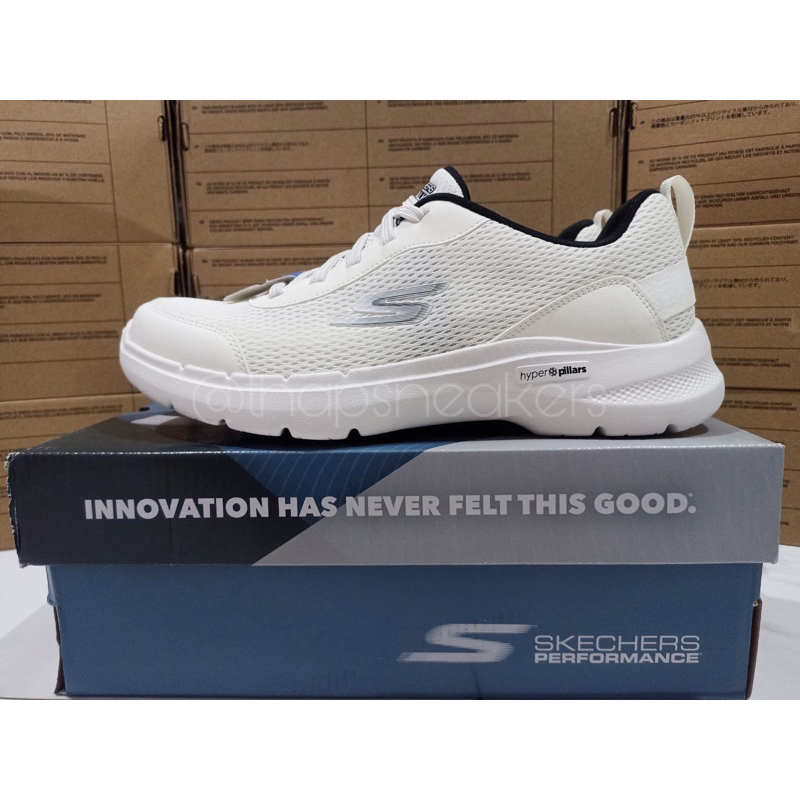Sepatu Skechers Go Walk 6 - Esquire White Original BNIB Resmi