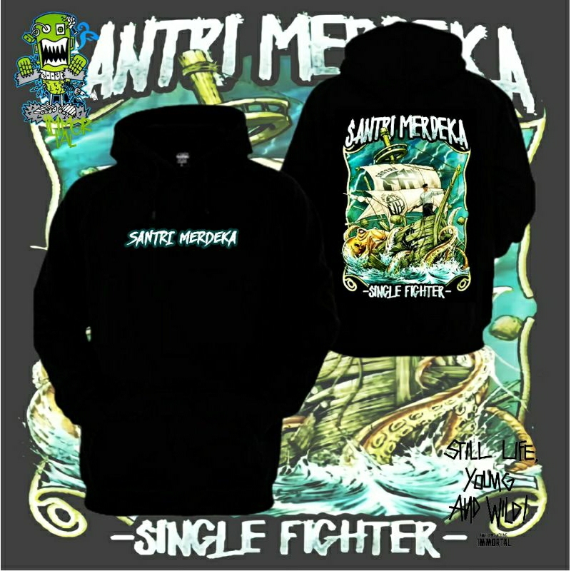 Jaket hoodie dewasa pria wanita santri merdeka