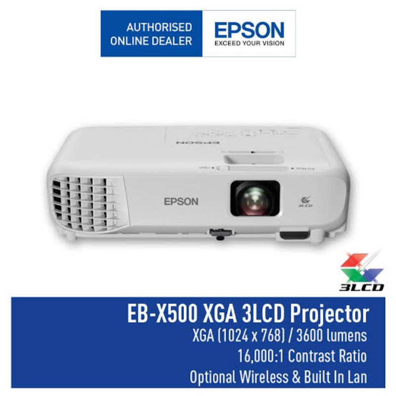 Proyektor Epson EB X500 3LCD XGA 3600 Ansi Lumens