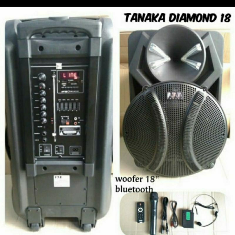 SPEAKER PORTABLE TANAKA 18" DIAMOND 18 INCH