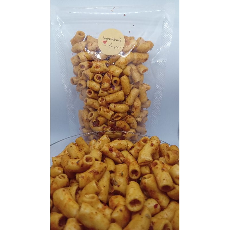 

Makaroni bantet | makaroni cikruh bumbu seblak pedas daun jeruk 250 gram