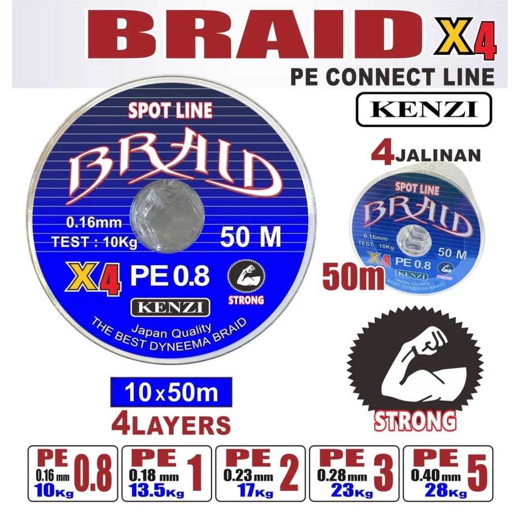 Benang PE KENZI BRAID SPOT LINE X4
