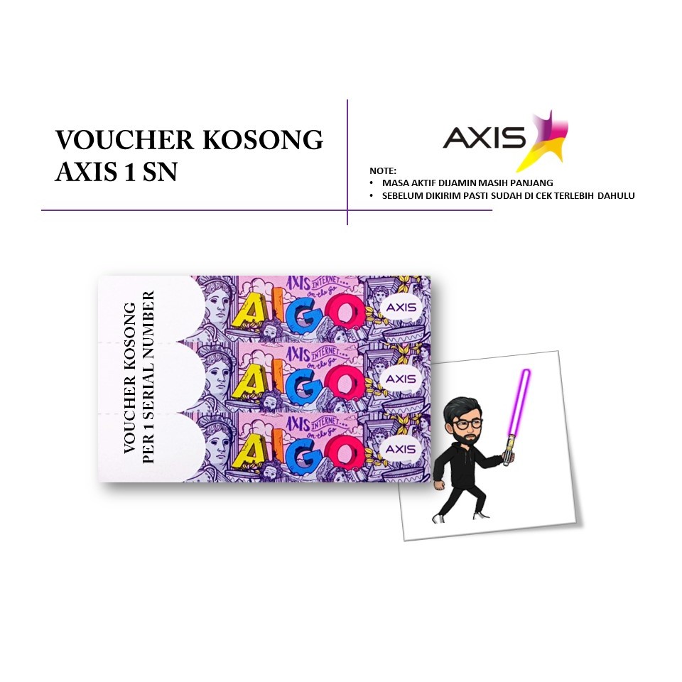 VOUCHER KOSONG AXIS PER 1 SERIAL NUMBER - PAKET DATA AXIS - PAKET TELPON AXIS