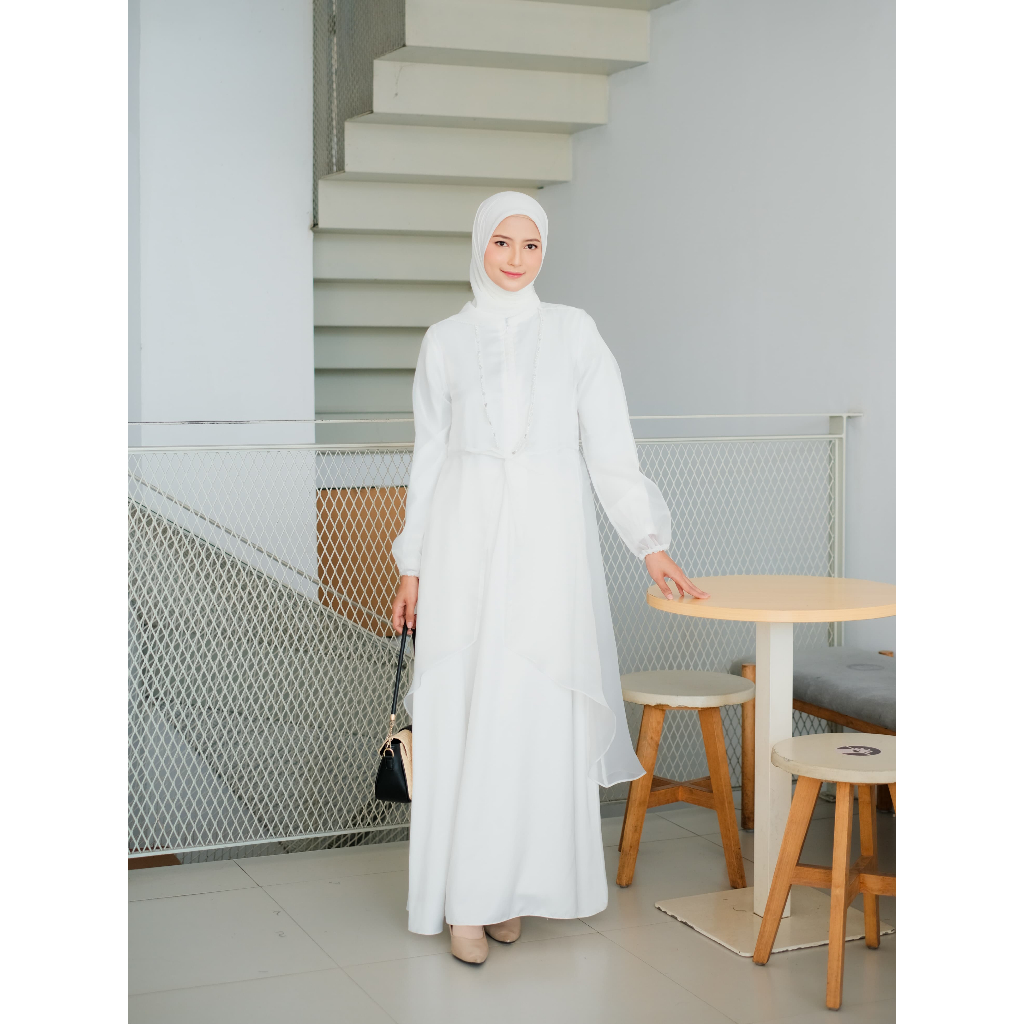 Dress Wisuda Organza Premium Kondangan Payet Mutiara Mewah Elegant Baju Pesta Aliza By ZLY ZELIA