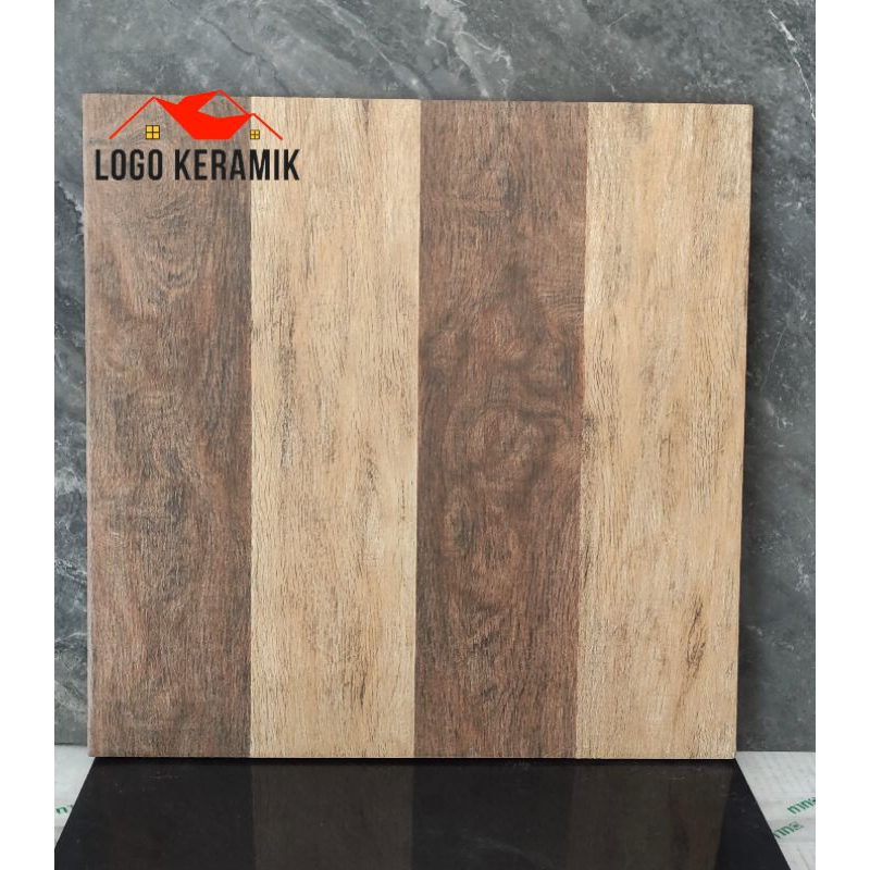 Keramik Lantai Kamar Mandi Teras Motif Urat Serat Kayu 40x40 Hollywood Brown