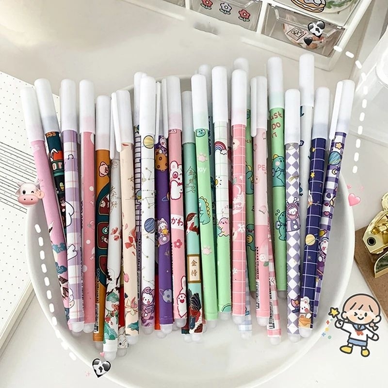 

[ECER] Pen Pulpen Pena Gel Hitam Bisa Hapus Motif Random Murah