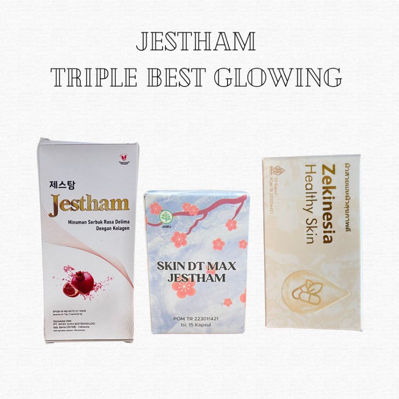 Jestham Triple Best Glowing READY  PAKET INFUS DT MAX JESTHAM ( SKIN DT MAX + KOREA C BEST COLLAGEN 