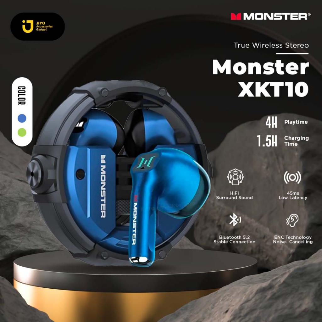 Monster XKT10 Wireless Bluetooth Earphone Headset Earbuds TWS Gaming