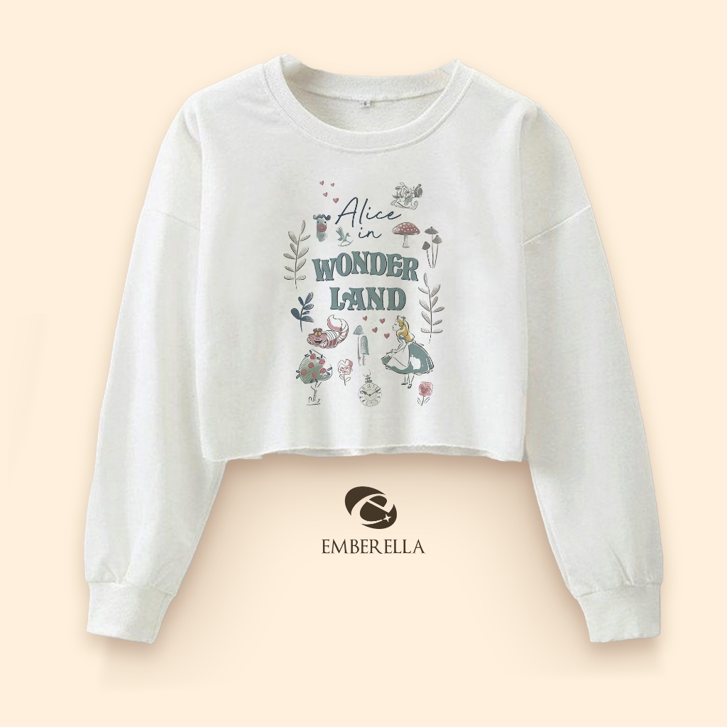 Crop Sweater Oversize Alice In Wonderland