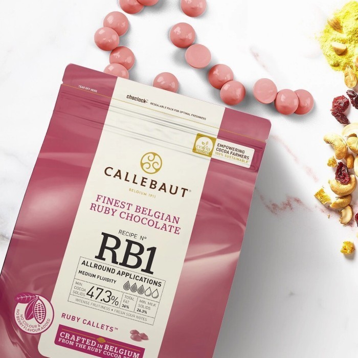 

Callebaut Rb1 Ruby Callets Chocolate Couverture Pink Cokelat Repack