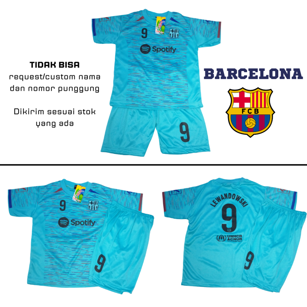 SETELAN BAJU BOLA ANAK BARCELONA TOSKA TERBARU 2023-2024 / BISA COD SET BOLA ANAK LAKI LAKI TERBARU 