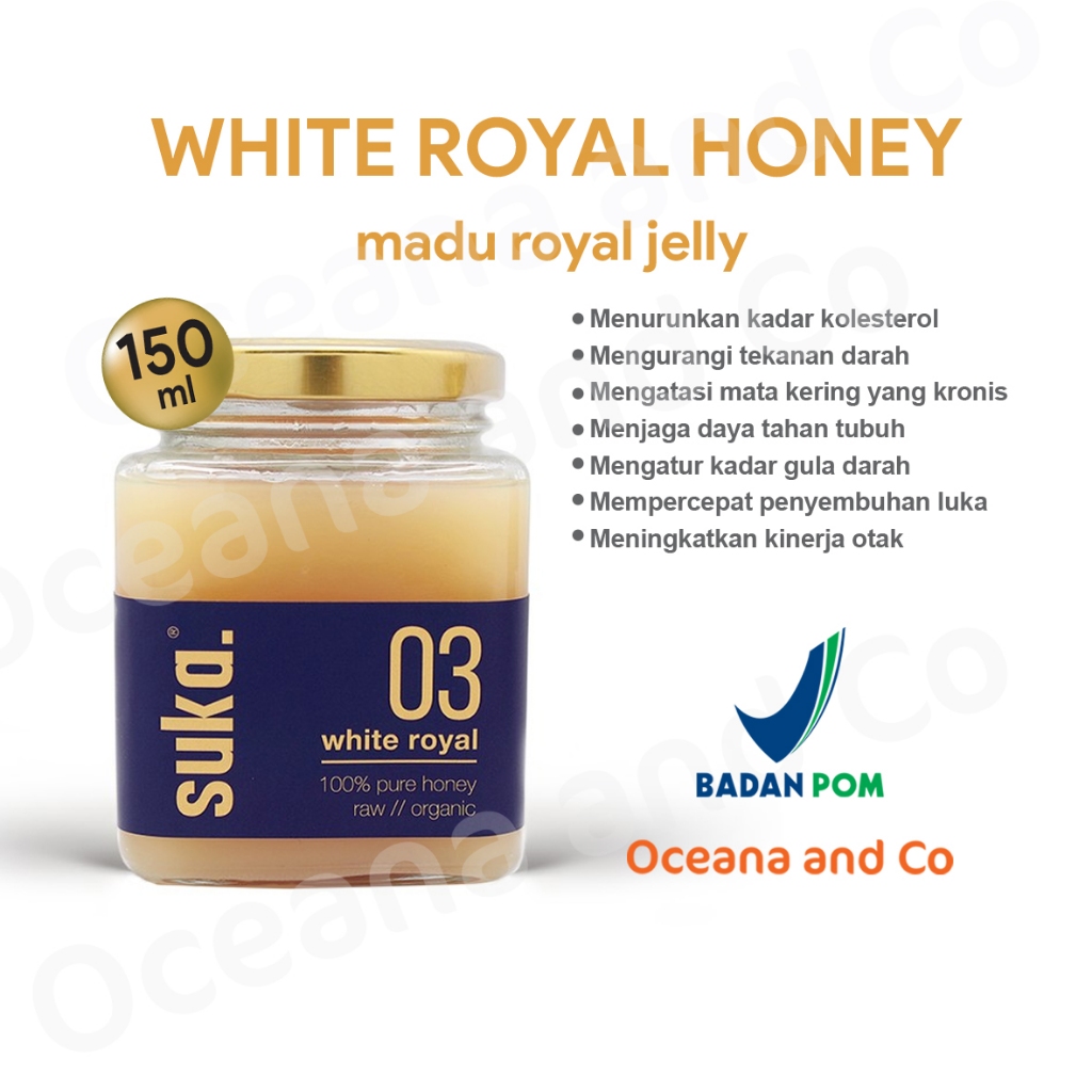 

Suka - White Royal Honey /Madu Royal Jelly Asli Murni Organik (150ml)
