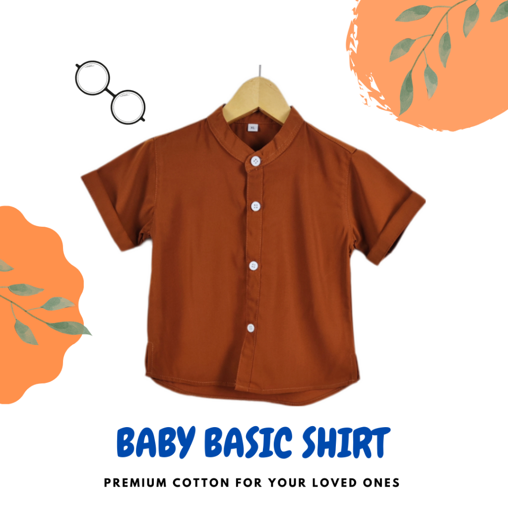 Atasan Kemeja Anak Laki-Laki Polos tangan pendek Katun Polo Linen Premium import lengan pendek Bayi 