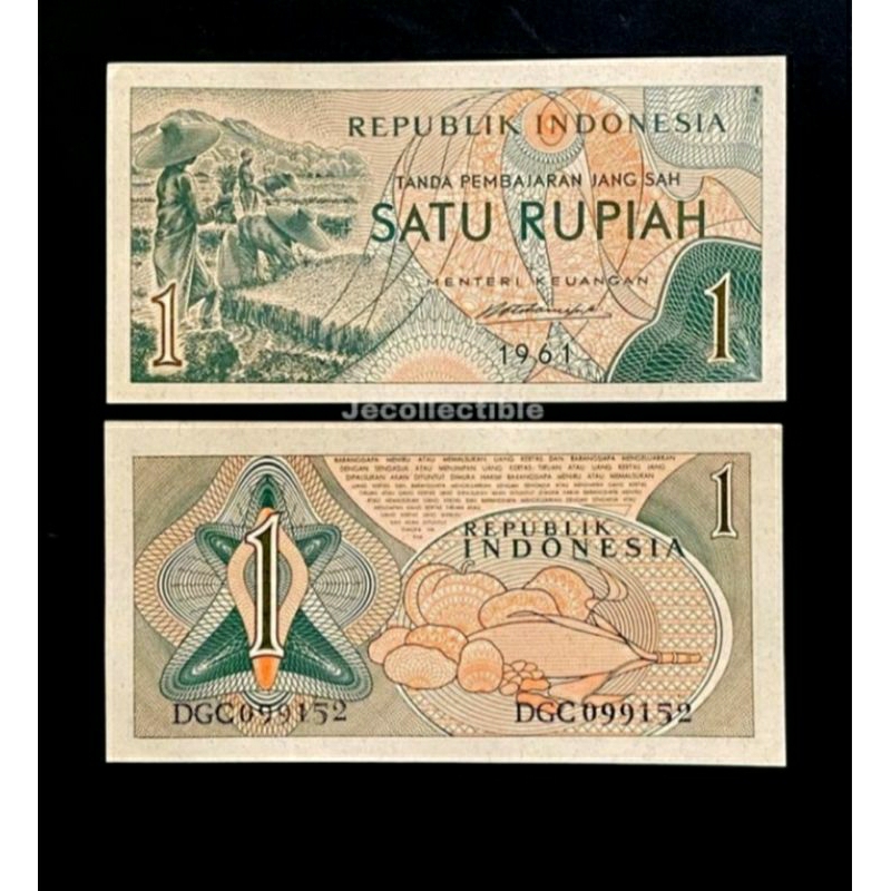 uang kuno 1 rupiah sandang pangan asli.1