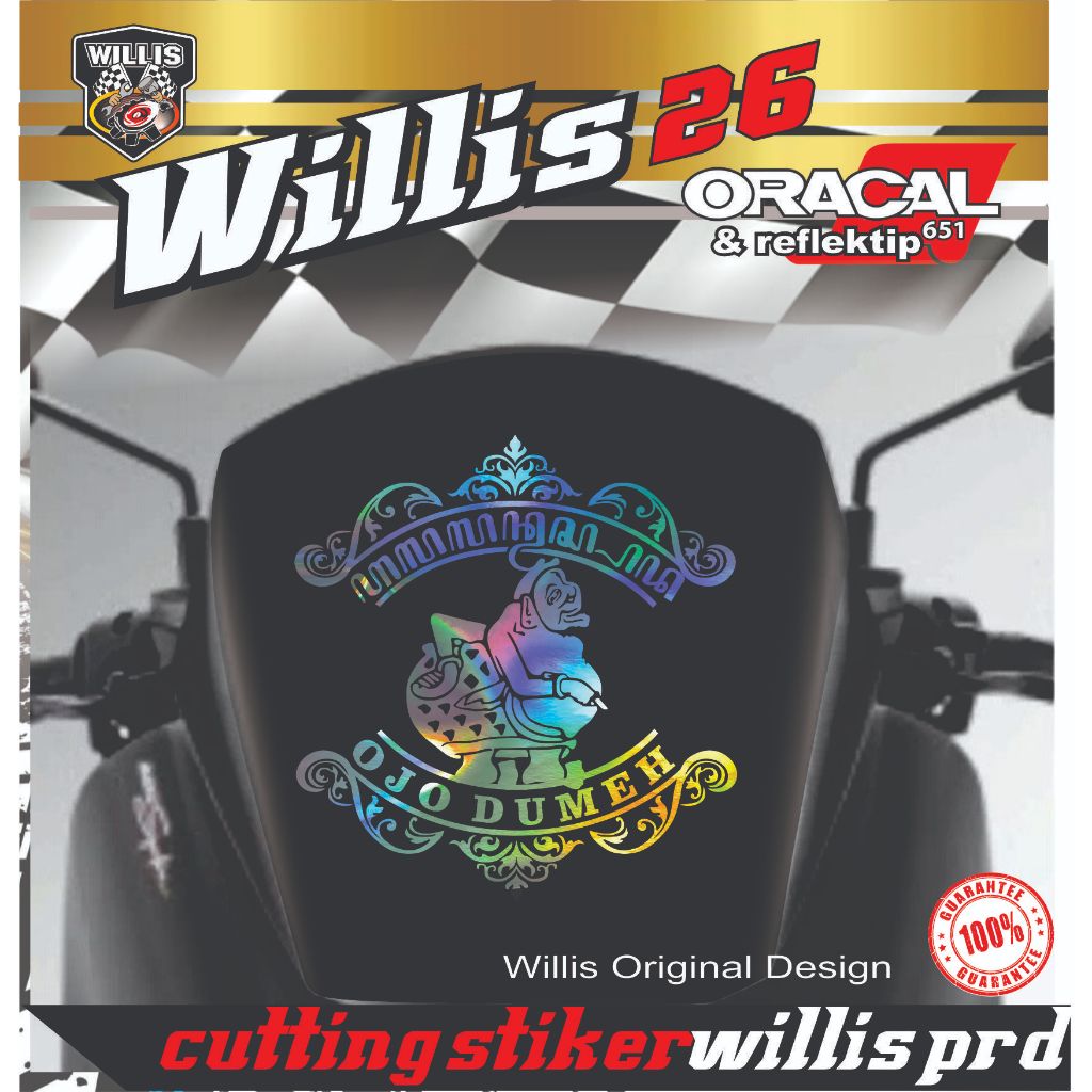 Sticker Wayang Semar Visor Motor NMAX PCX 160 Cutting Stiker wls0111