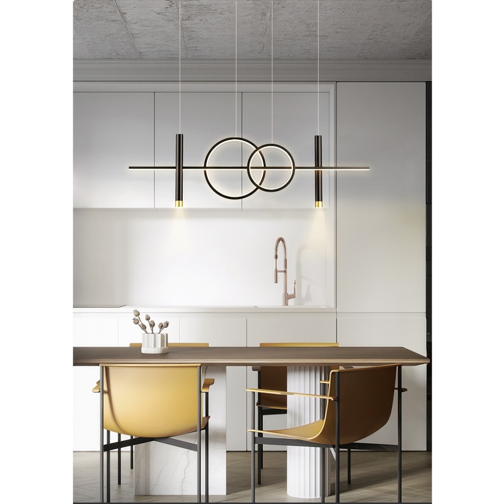 READY STOCK Lampu ruang tamu persegi panjang lampu meja makan ruang makan bar lampu gantung