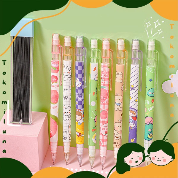 

Pensil mekanik refill gambar motif lucu cute pensil isi ulang HB1490