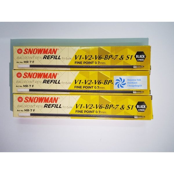 

ISI BOLPOIN SNOWMAN MR-F V1-V2-V6 HITAM [ 12PCS / PAK ]