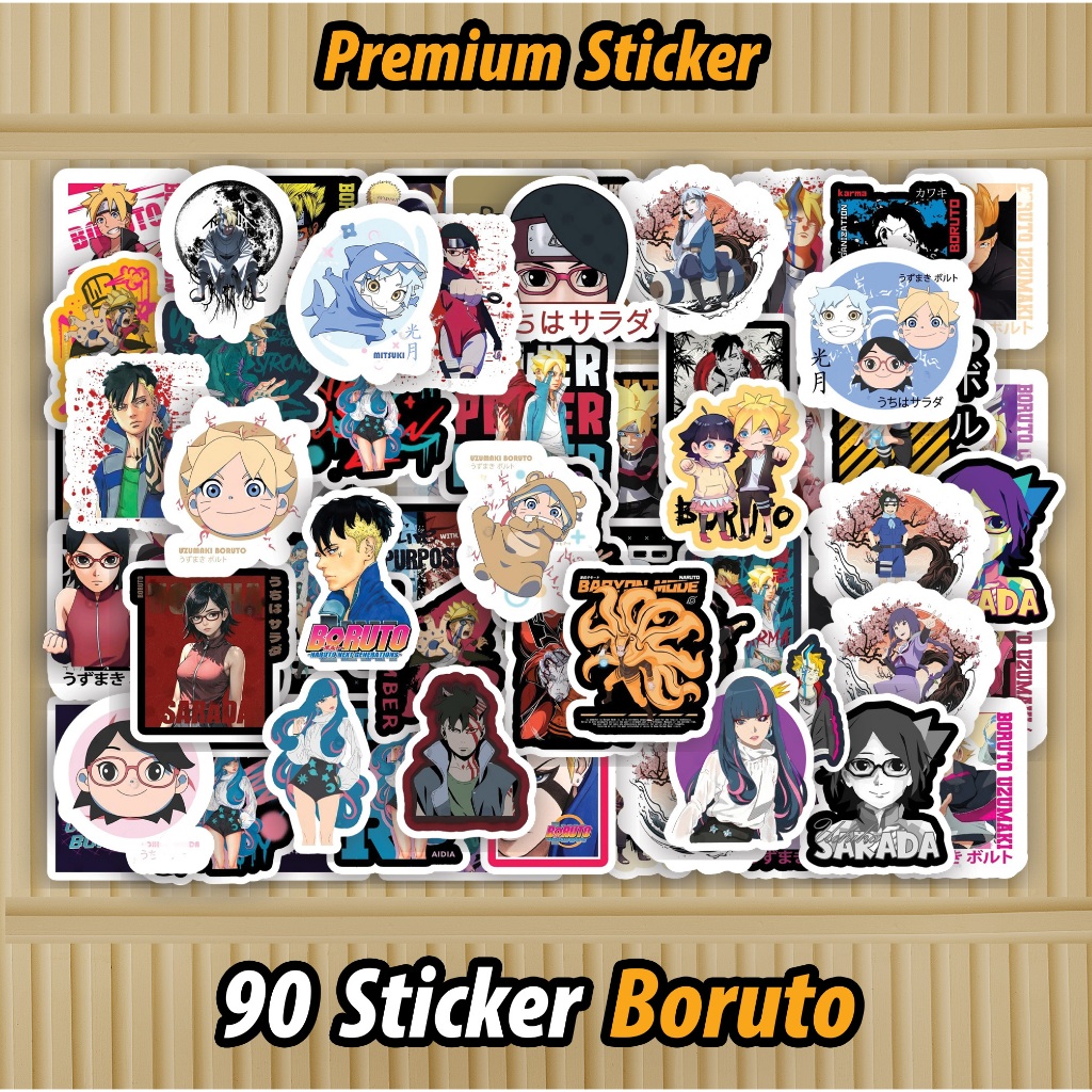 

90 PCS Sticker Boruto: Naruto Next Generations Waterproof sudah di Cutting