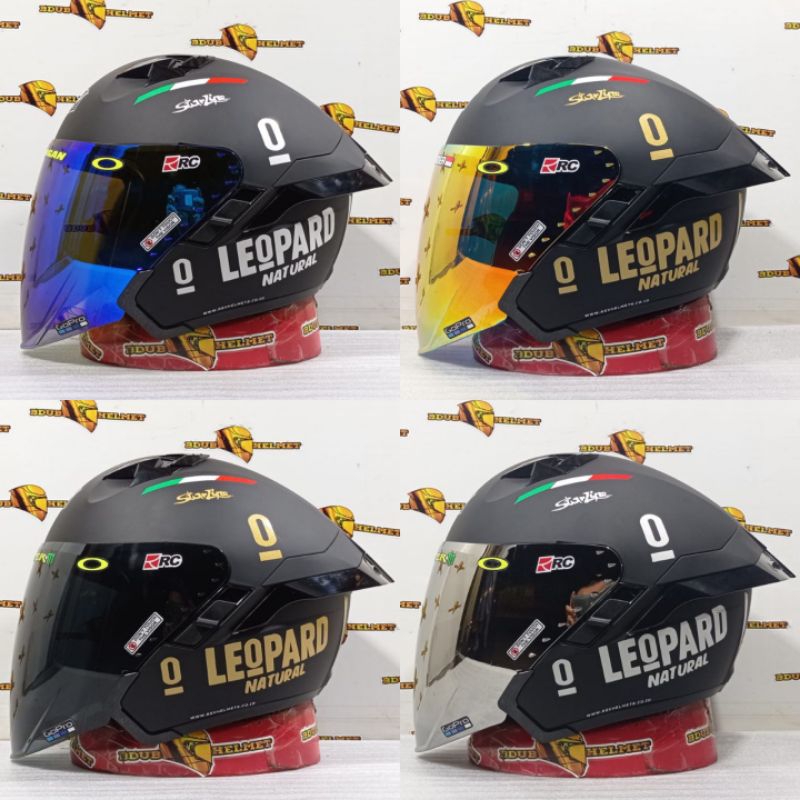 HELM RSV SV300 SOLID BLACK DOF LEOPARD