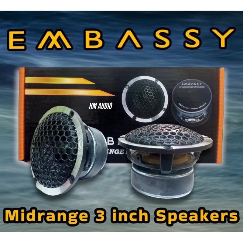 Speaker 3 inch Embassy Speaker Mid range Embassy 3 inch dengan grill