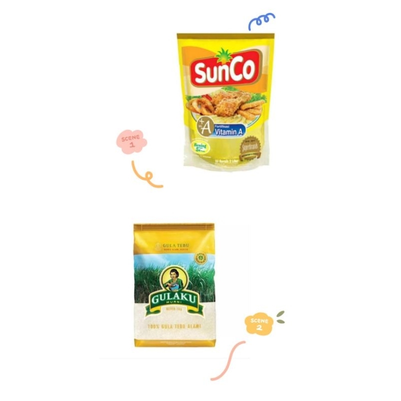 

Paket Sembako Murah (1 minyak goreng sunco 2lt + 1kg gulaku/rose brand)