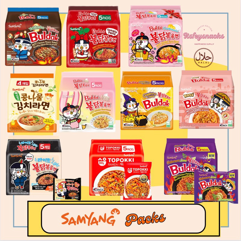 

[SAMYANG PACKS] FREE BOX PACKING KOREAN SAMYANG BULDAK RAMEN READY STOCK