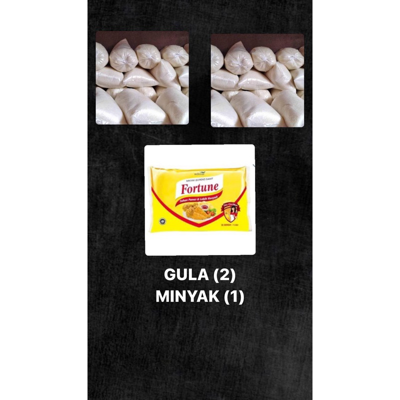 

GULA 2 KG FORTUNE BANTAL 1 L (ambil di toko pake resi)